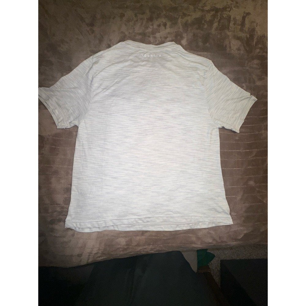 YoungLA Mens Hydrocool Space Dye Performance T-Shirt Grey XL 443 - Picture 3 of 5